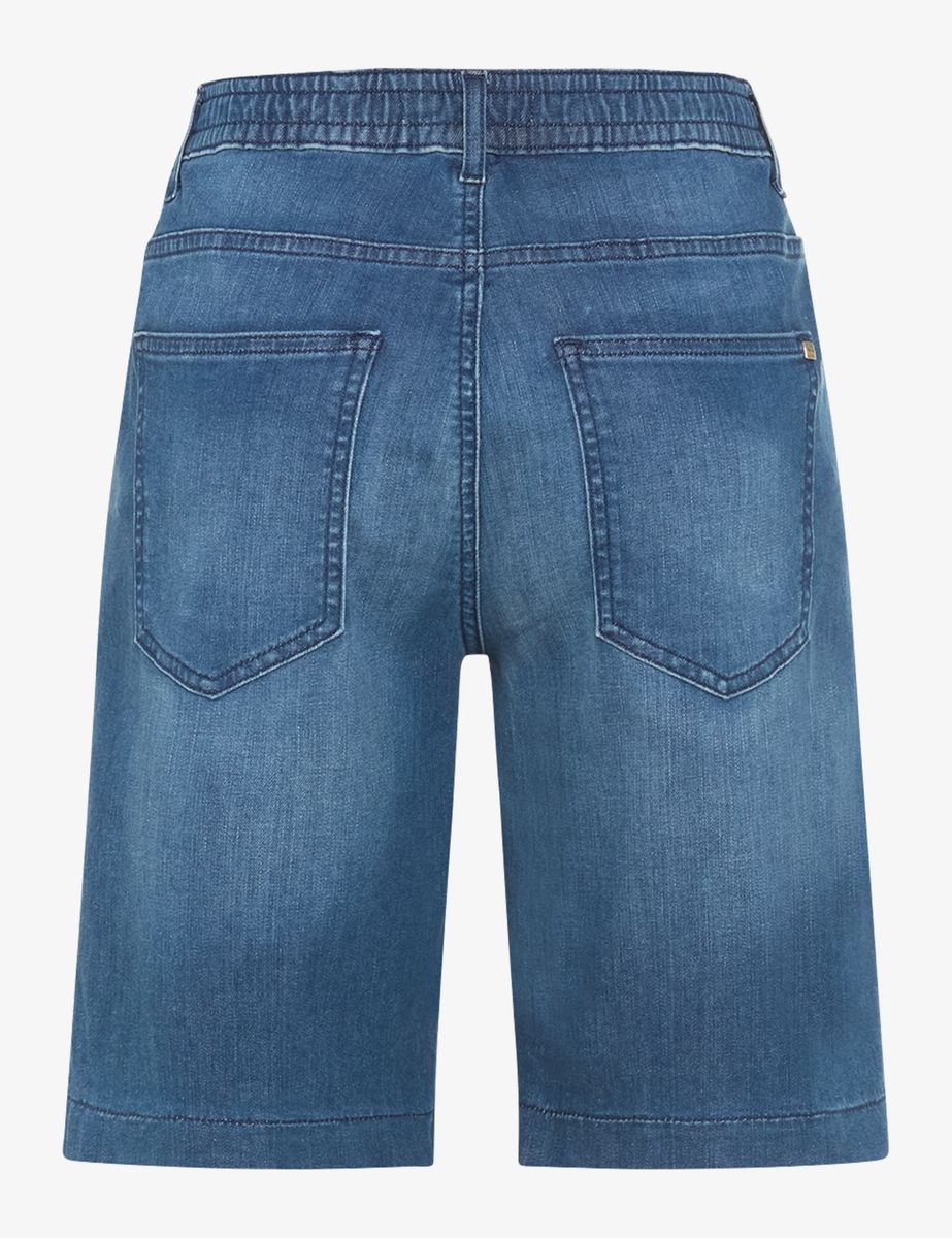 Lockere Wide-Leg Denim-Bermudas