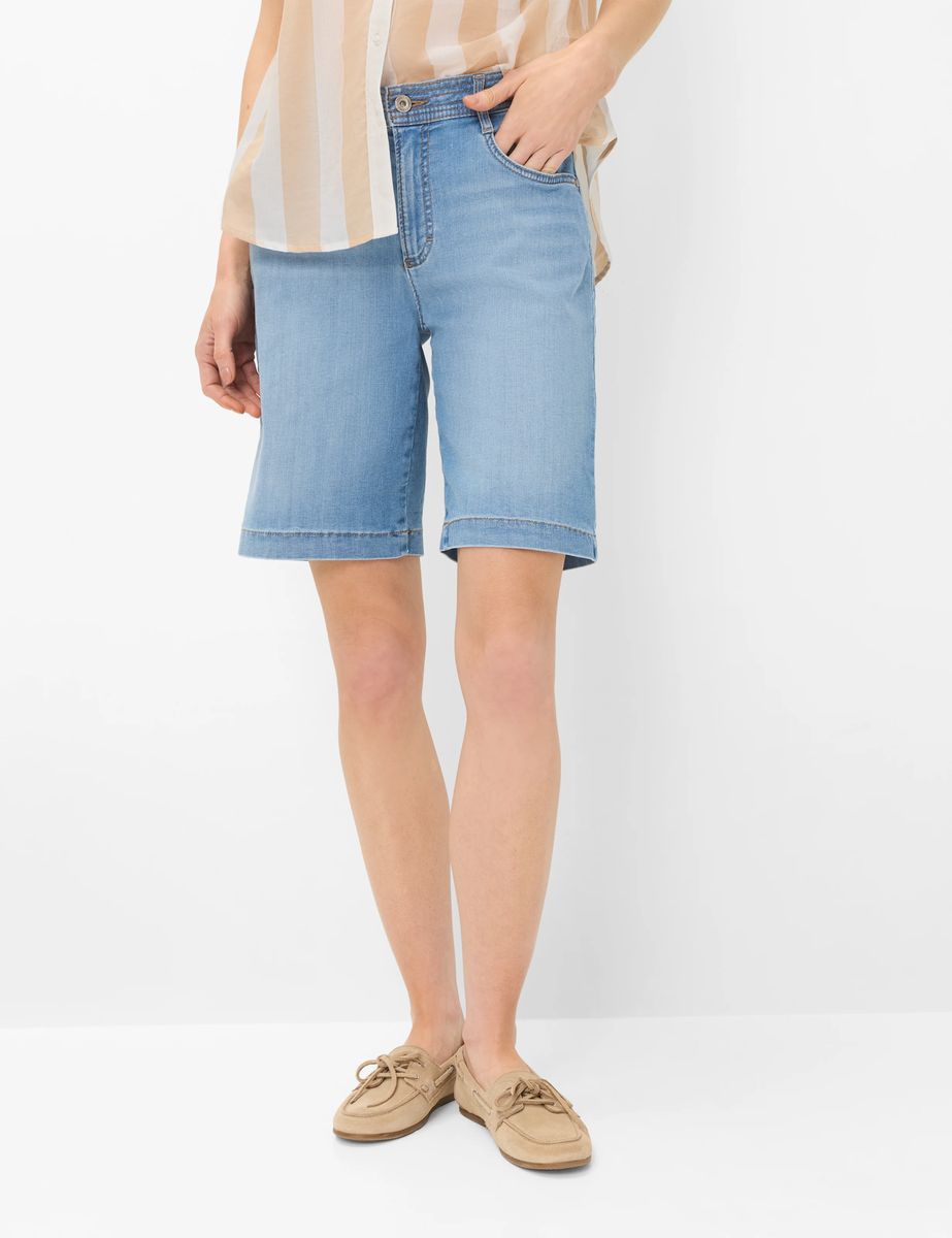 Denim-Bermuda mit weitem Bein