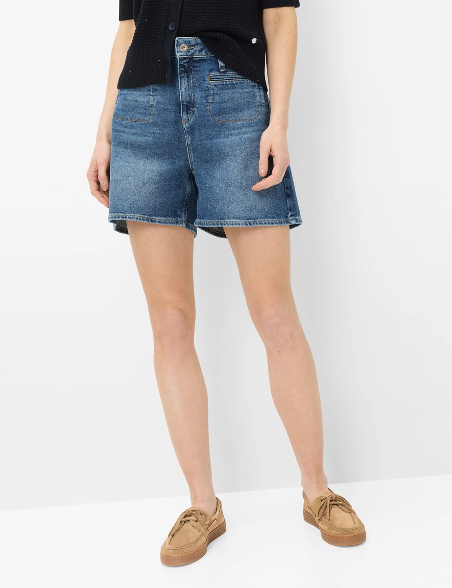 Vintage Denim-Shorts mit weitem Bein