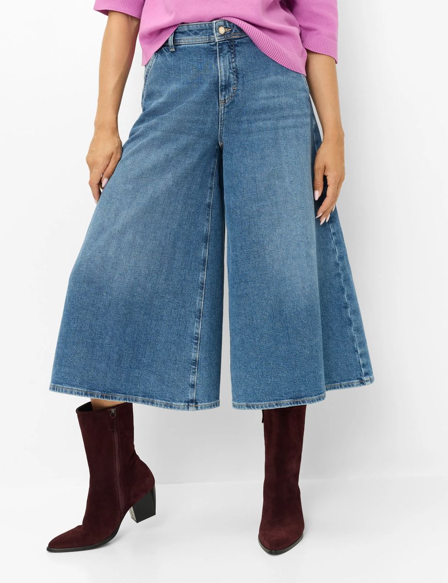 Weit ausgestellter Denim Hosenrock