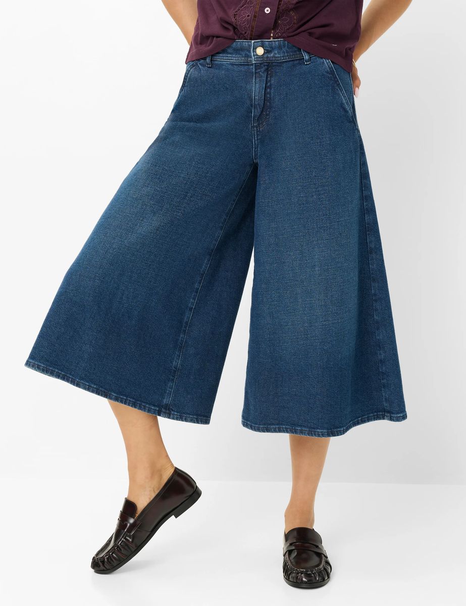 Modische weite Denim-Culottes
