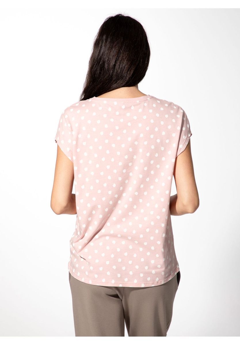 Entspanntes gepunktetes Loungewear-Shirt