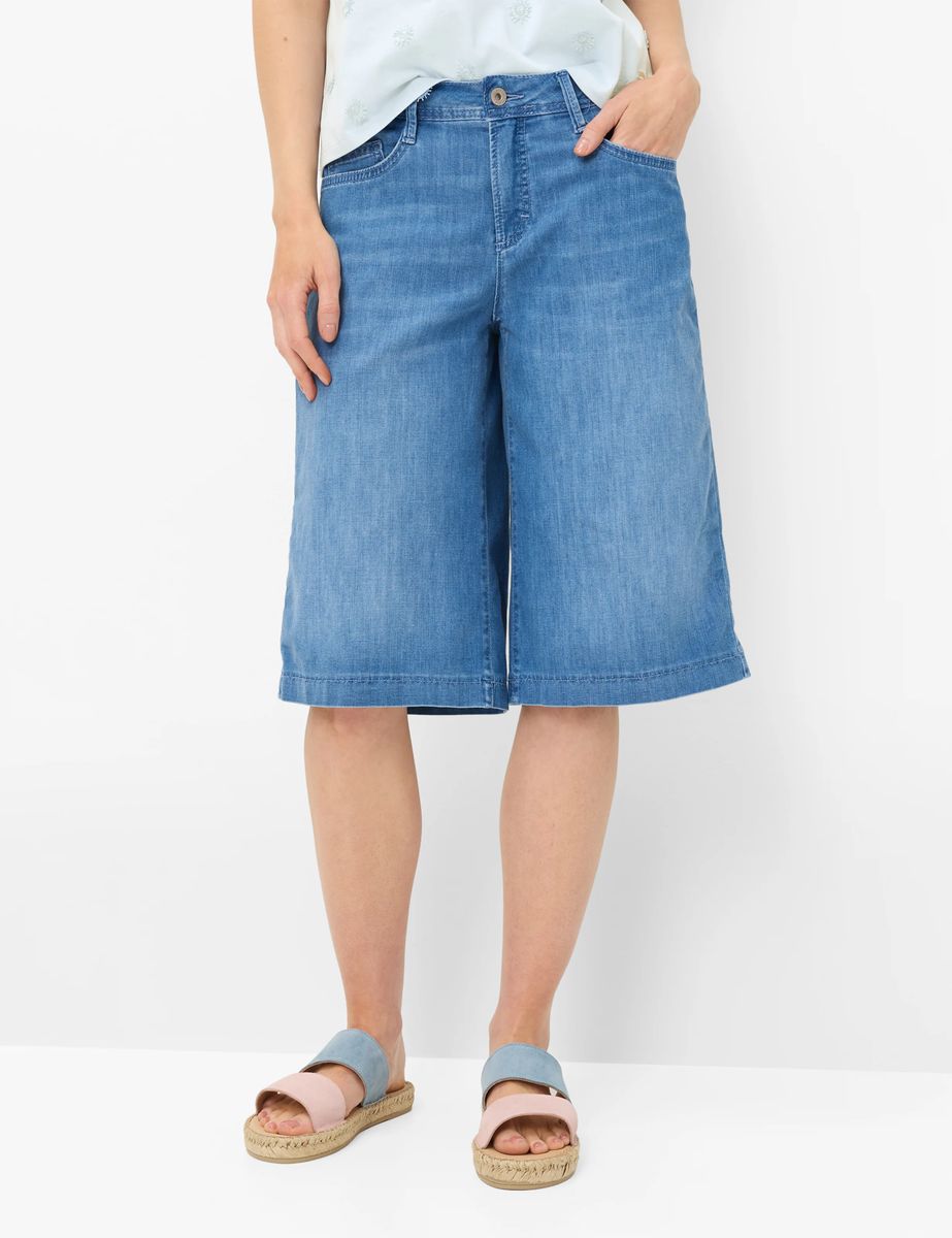 Weit geschnittene Denim-Culotte-Shorts