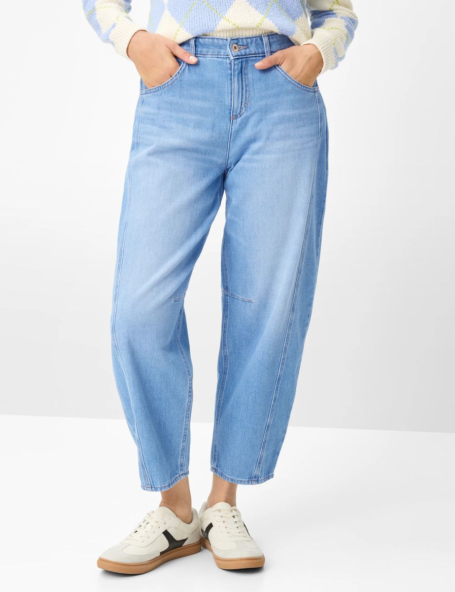 Barrel-Jeans mit hohem Bund