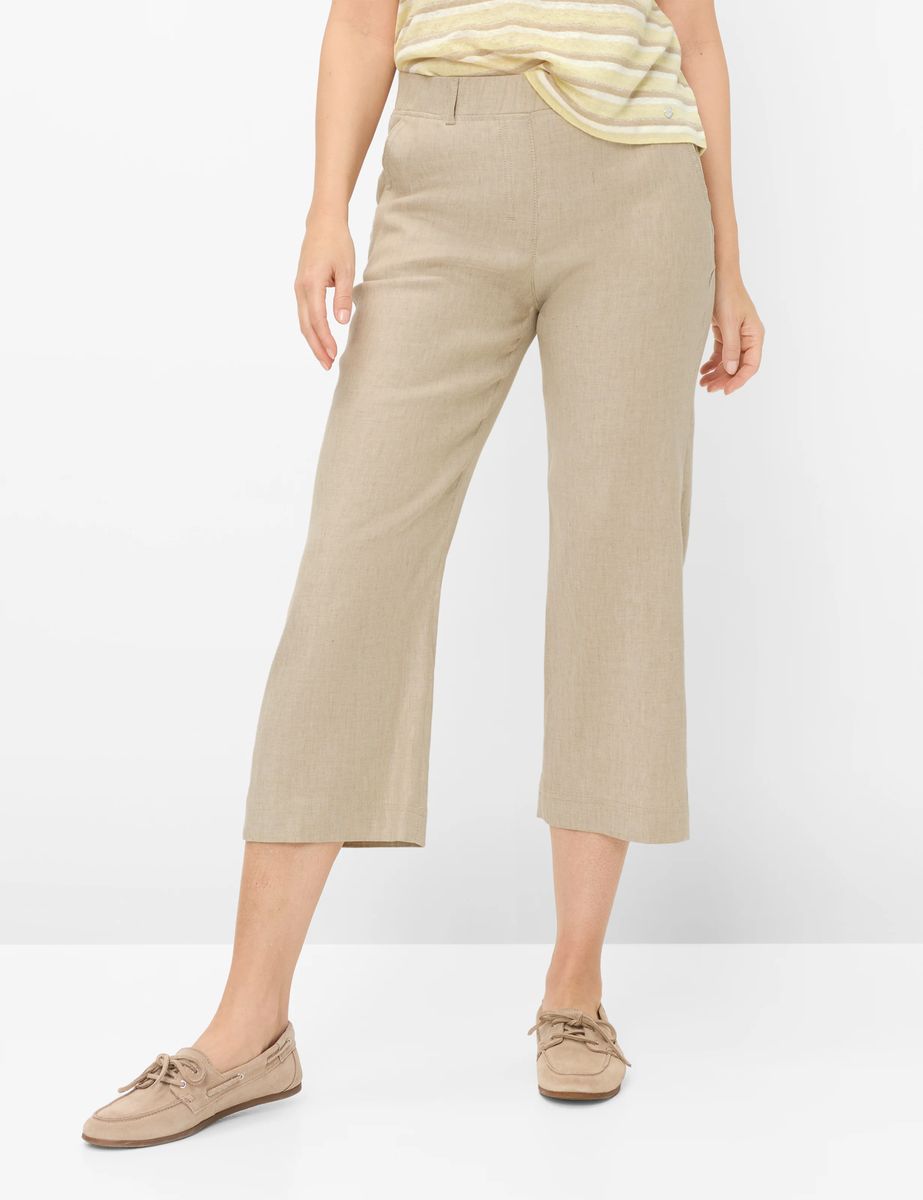 Verkürzte Weite Hose aus Leinen