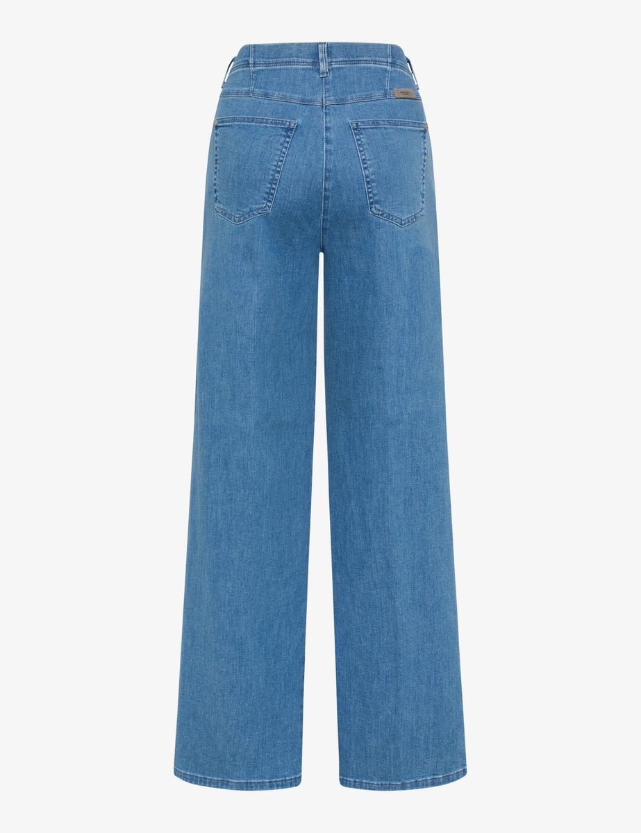 Hoch geschnittene Schlagjeans aus Denim