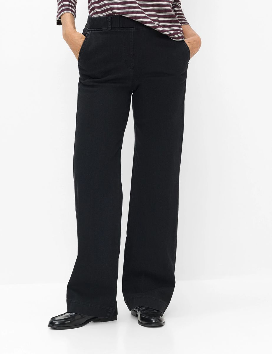 Hochtaillierte Marlene-Hose aus Denim