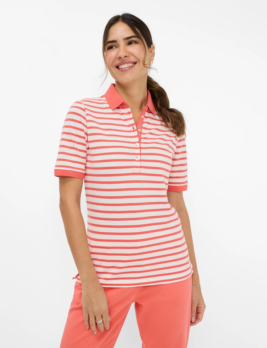 Klassisches Gestreiftes Piqué-Poloshirt
