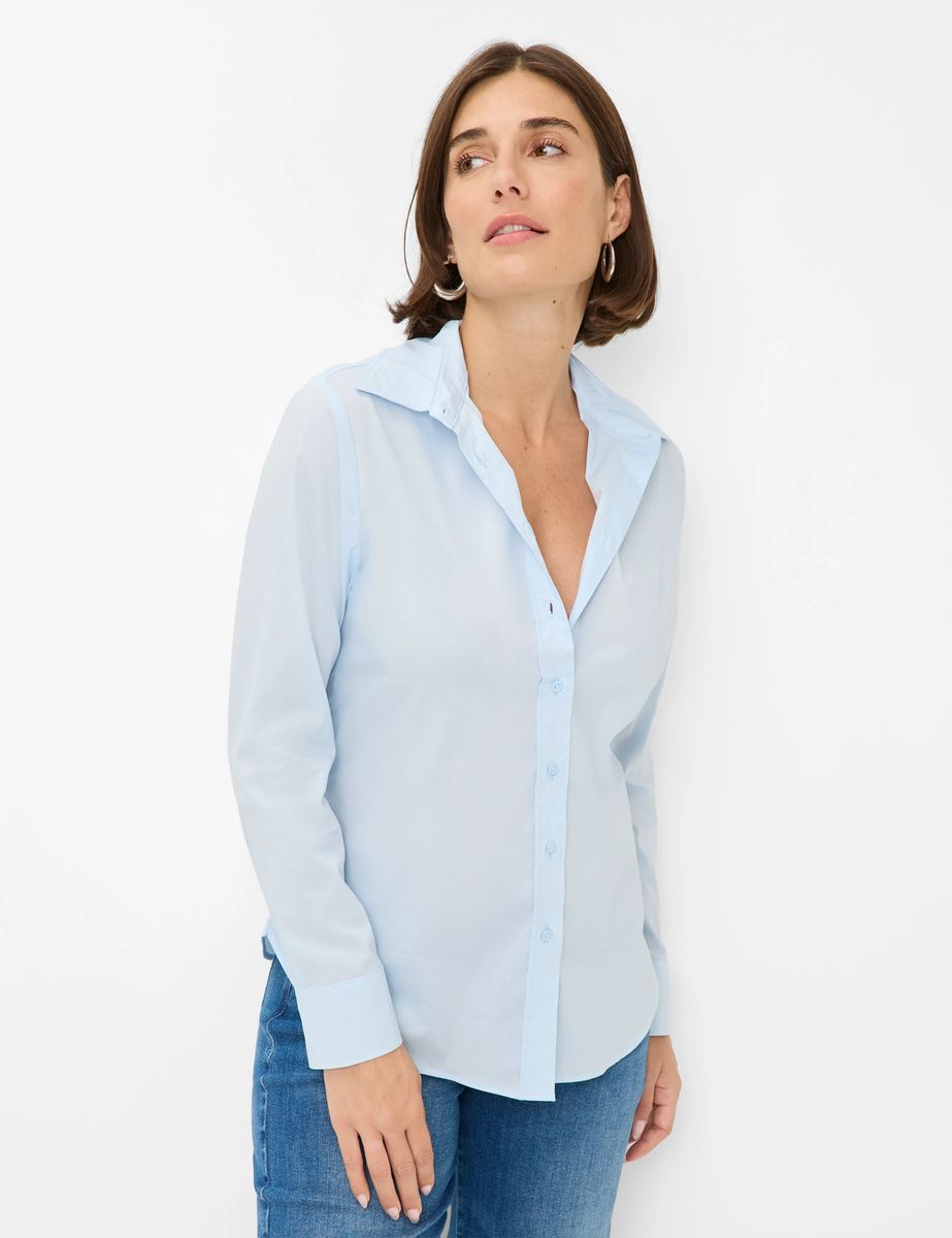 Klassische Popeline-Bluse zum Knöpfen