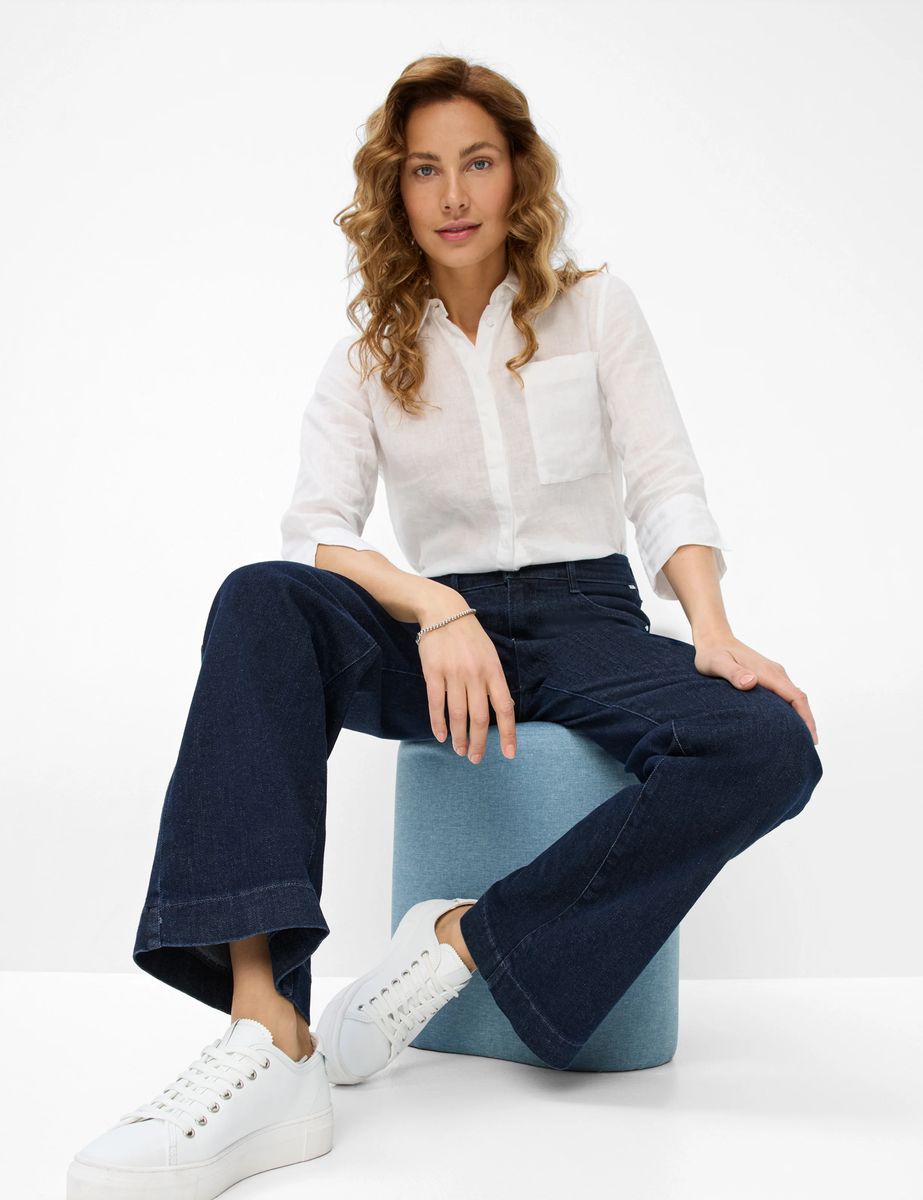 Clean geschnittene Wide-Leg-Jeans