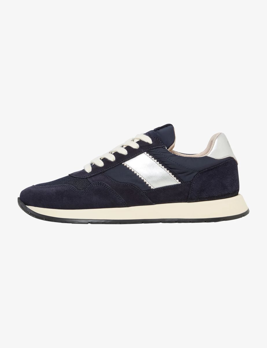 Wildleder-Sneaker mit Metallic-Akzenten