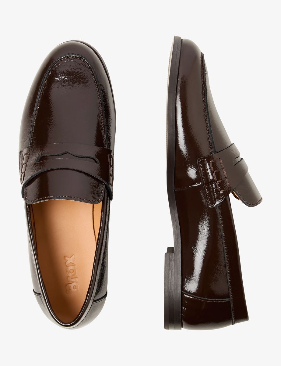Glänzende Penny-Loafer aus Lackleder