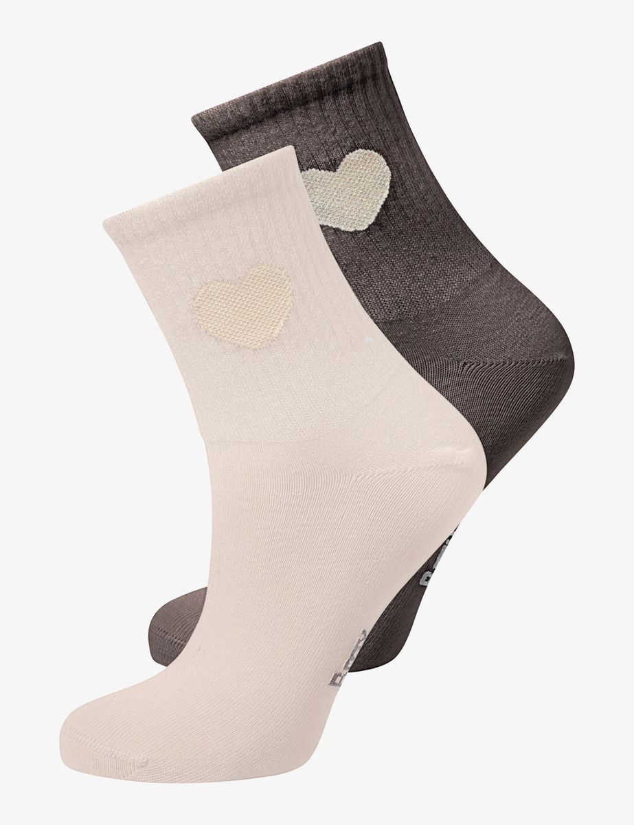Damensocken mit Herzmuster im Baumwollmix