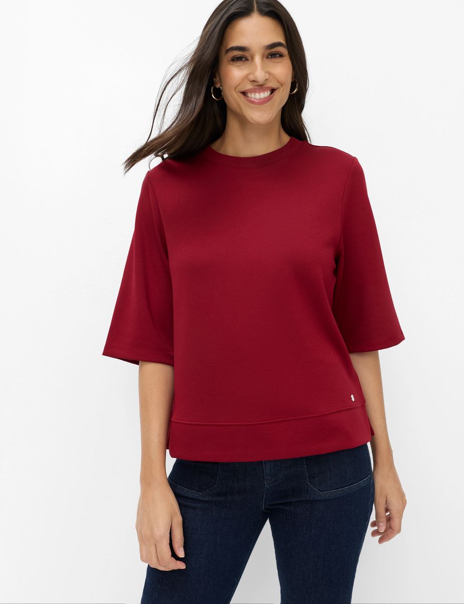 Kurzärmliges Interlock-Sweatshirt im Boxy-Schnitt