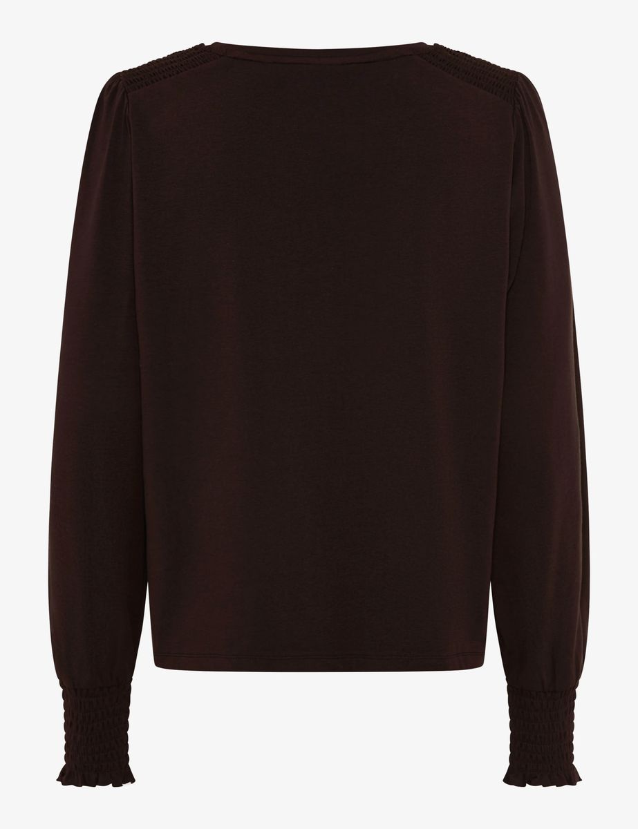 Jersey-Langarmshirt mit gesmokten Bündchen