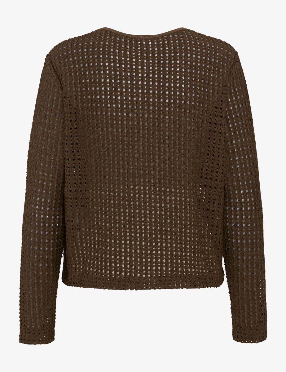 Strukturierte Strickjacke in Häkel-Optik