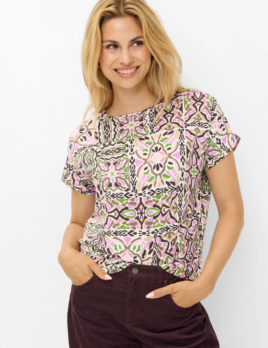 T-Shirt mit geometrischem Mosaik-Muster