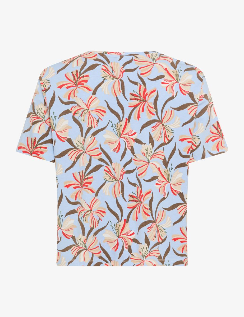 T-Shirt mit Blumenmuster aus Baumwollmix