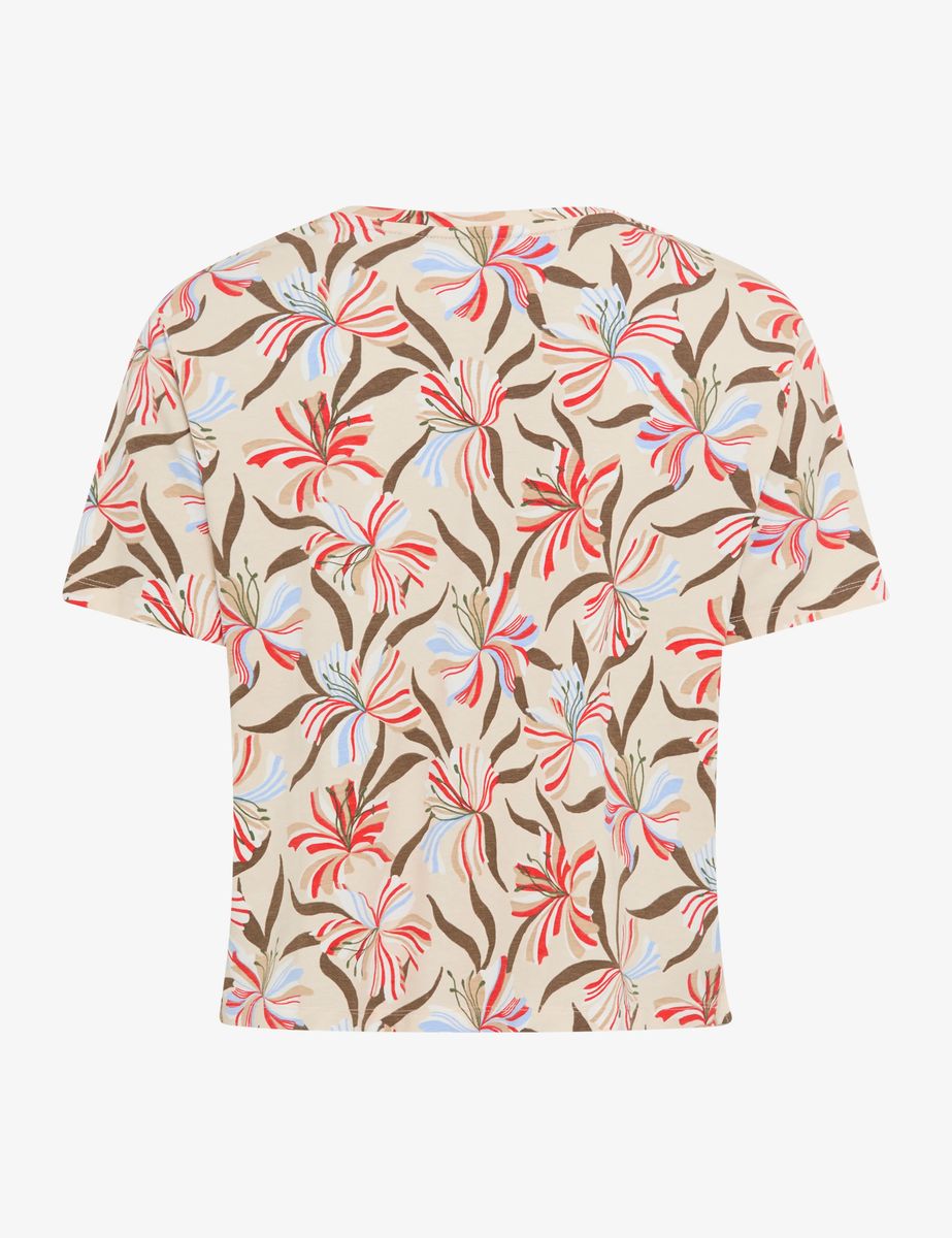 T-Shirt mit Blumenmuster aus Baumwolljersey