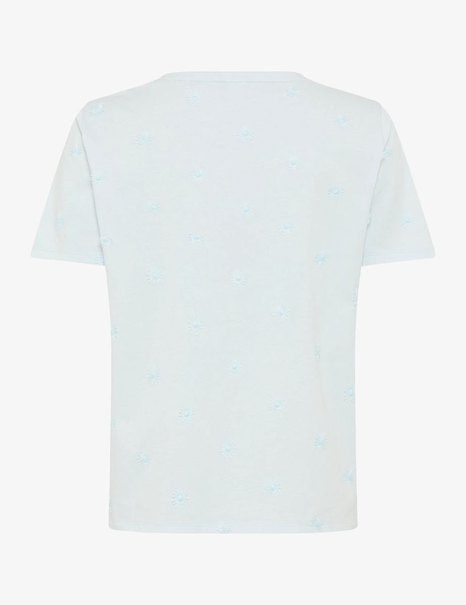 Baumwollshirt mit besticktem Sonnenmuster