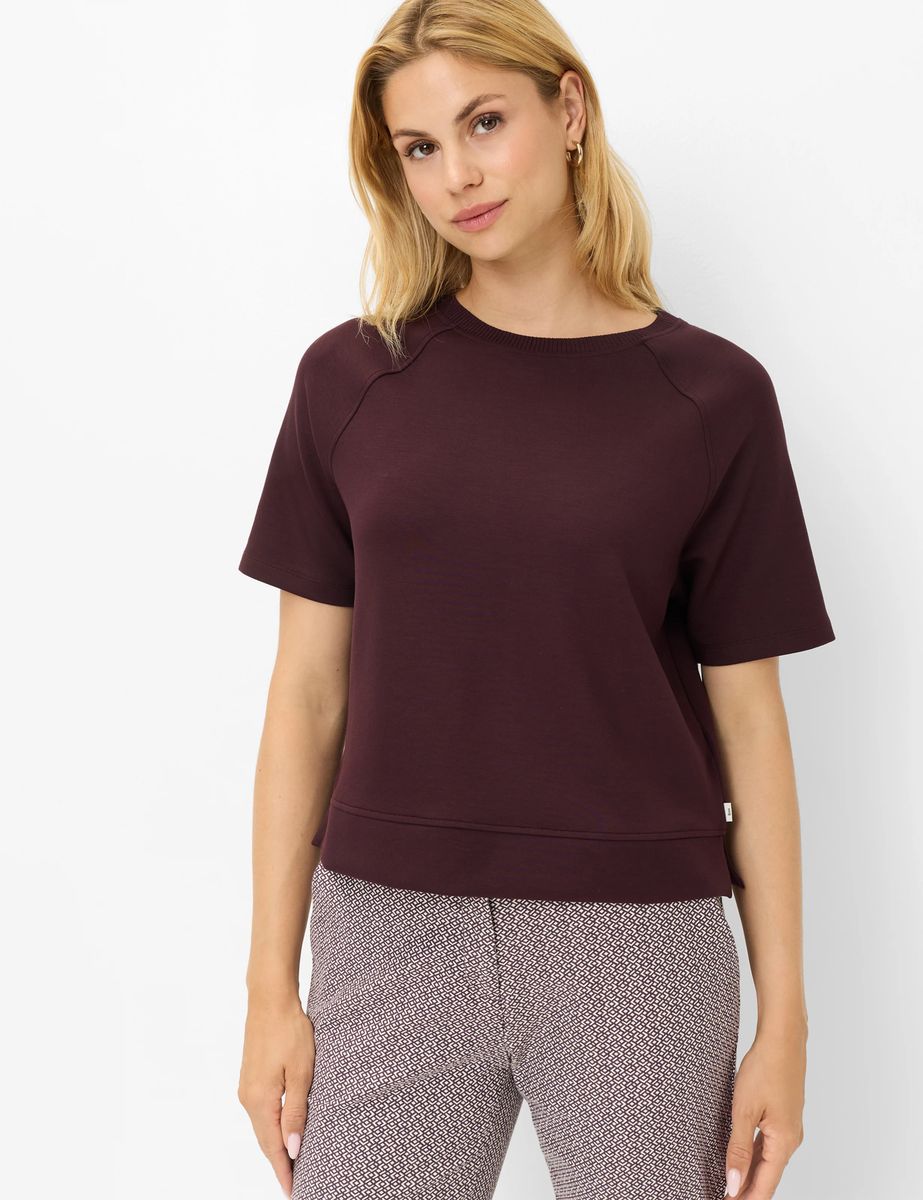Kurzarm-Sweatshirt aus Viskose-Mix