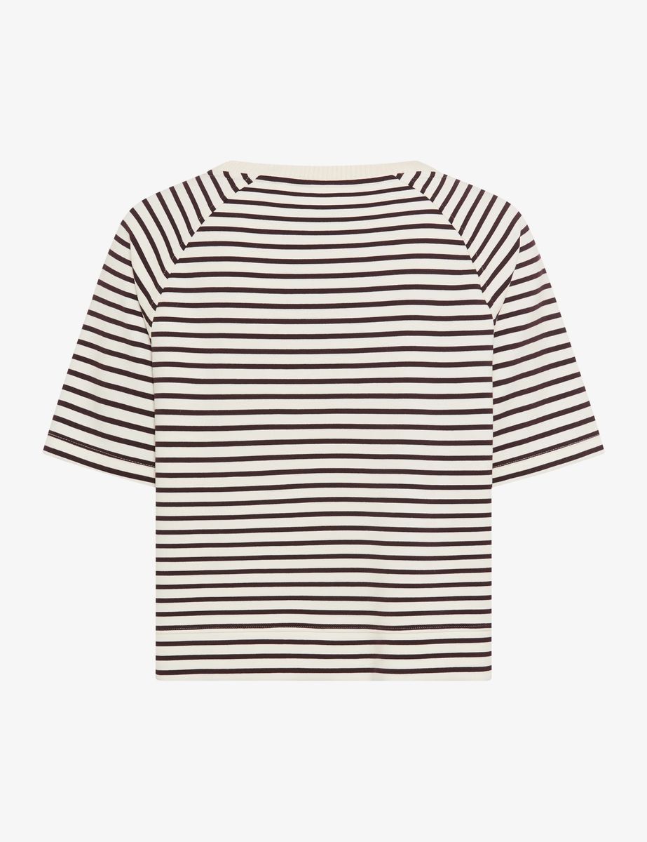 Gestreiftes Relaxed Kurzarm-Sweatshirt