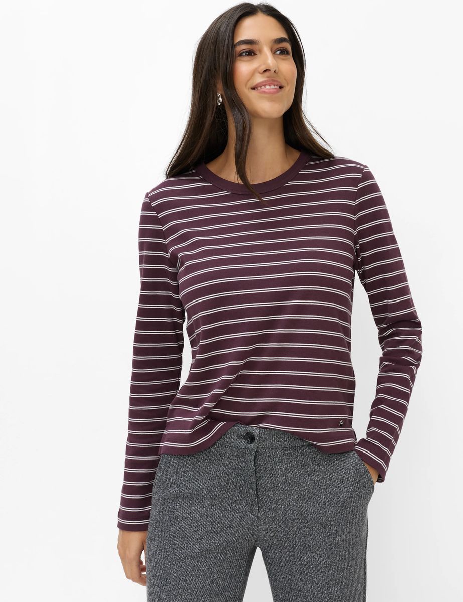 Gestreiftes Langarmshirt aus Baumwolle