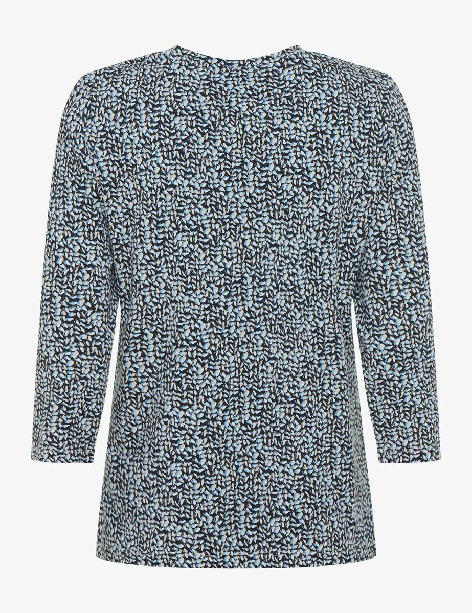 Jersey-Shirt mit Blatt-Allover-Print