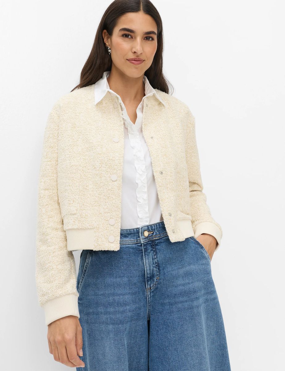Kurzer strukturierter Bouclé-Blouson