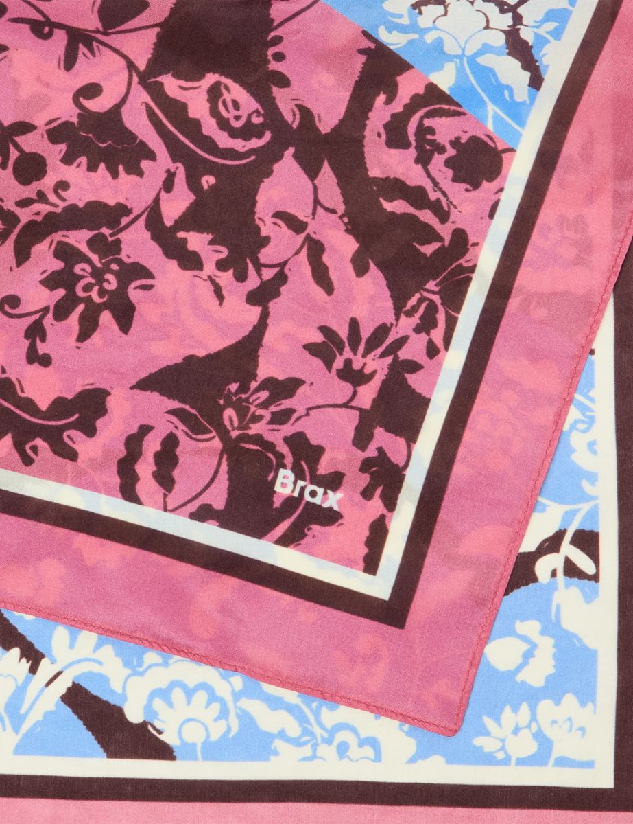 Quadratisches Seidentuch mit Blumenmuster