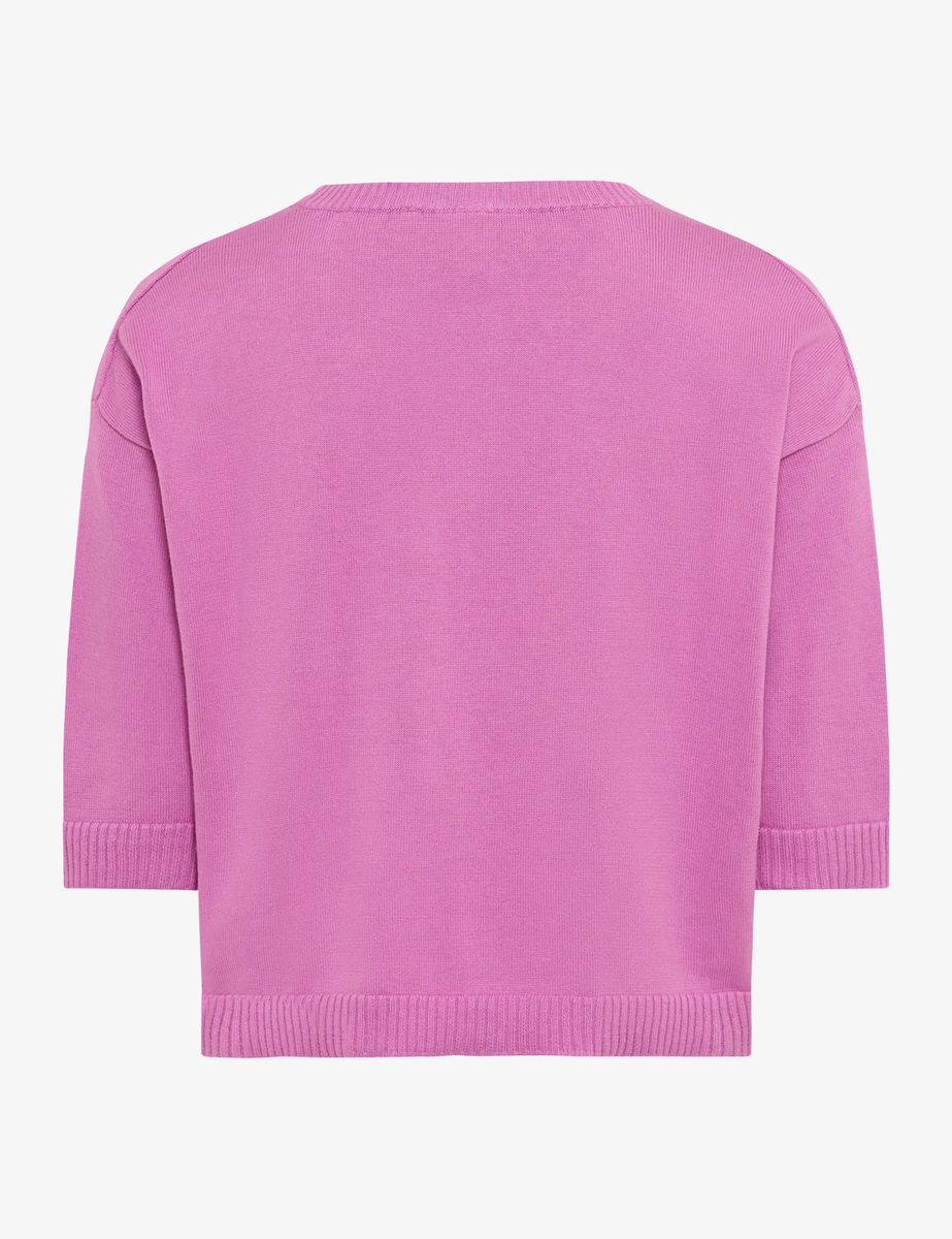 Kurzarm-Feinstrickpullover aus Baumwolle