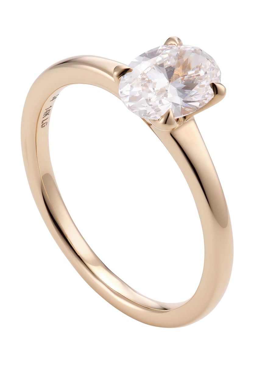 Solitärring mit ovalem Lab-Diamanten