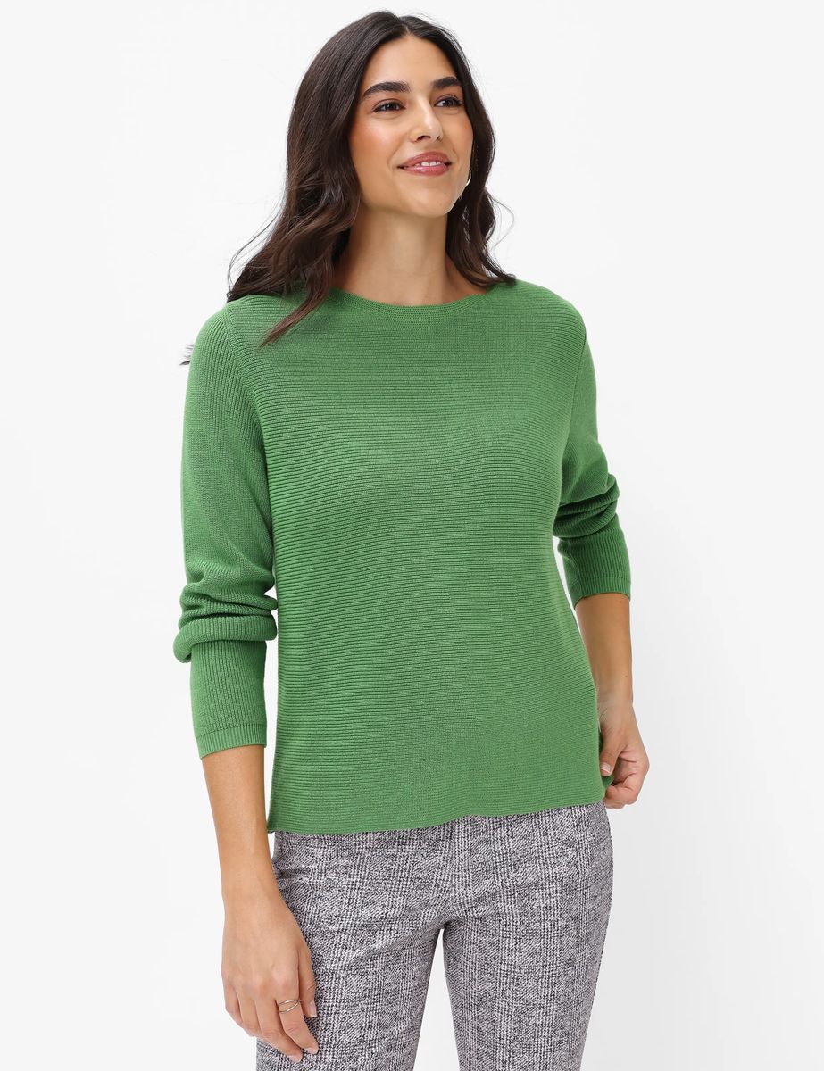 Horizontal gerippter Baumwoll-Pullover