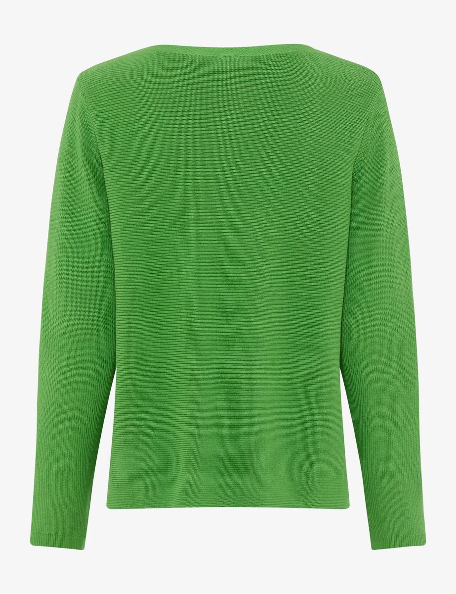 Horizontal gerippter Baumwoll-Pullover