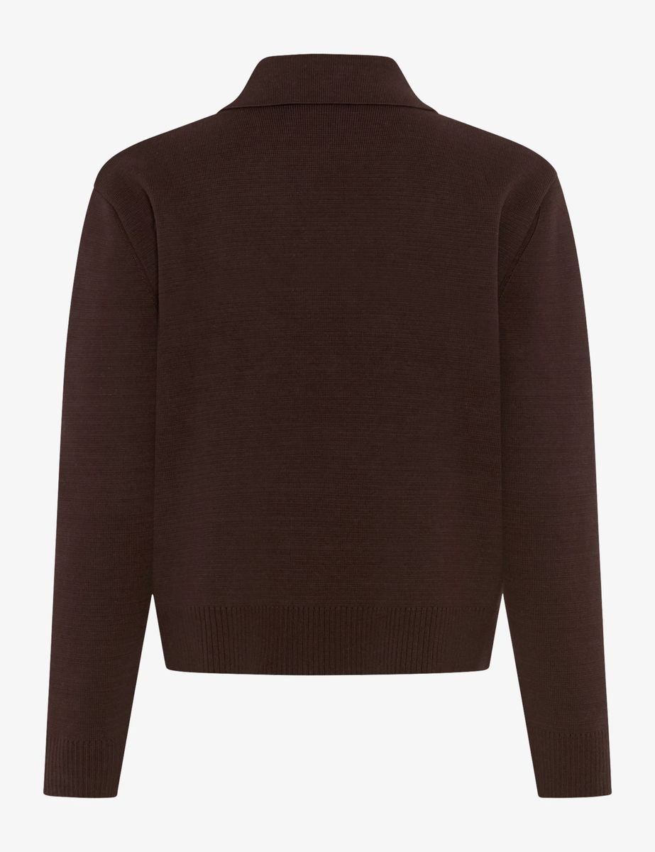 Doppelreihiger Cardigan mit Polokragen