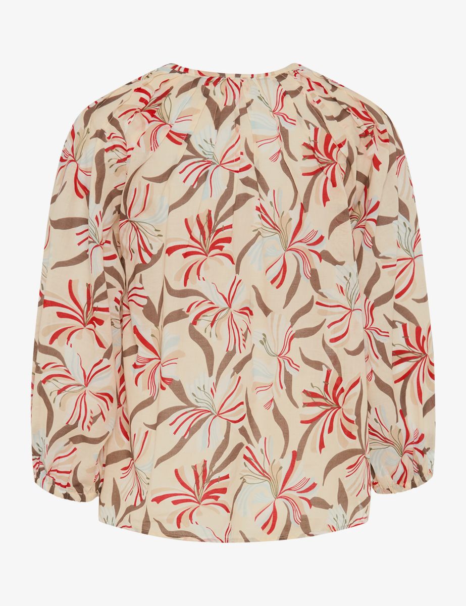 Lässige Baumwoll-Voile-Bluse mit Blumenmuster