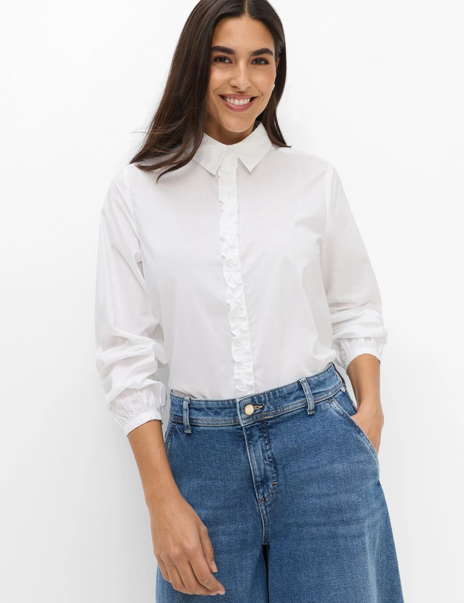 Hemdbluse mit feinen Rüschen