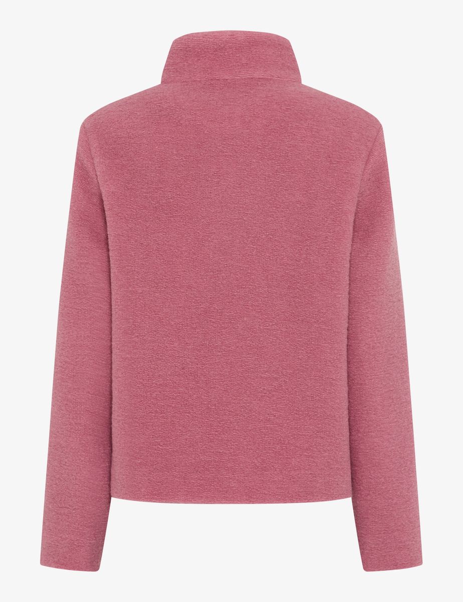 Strukturierte Wollmix-Jacke mit Stehkragen