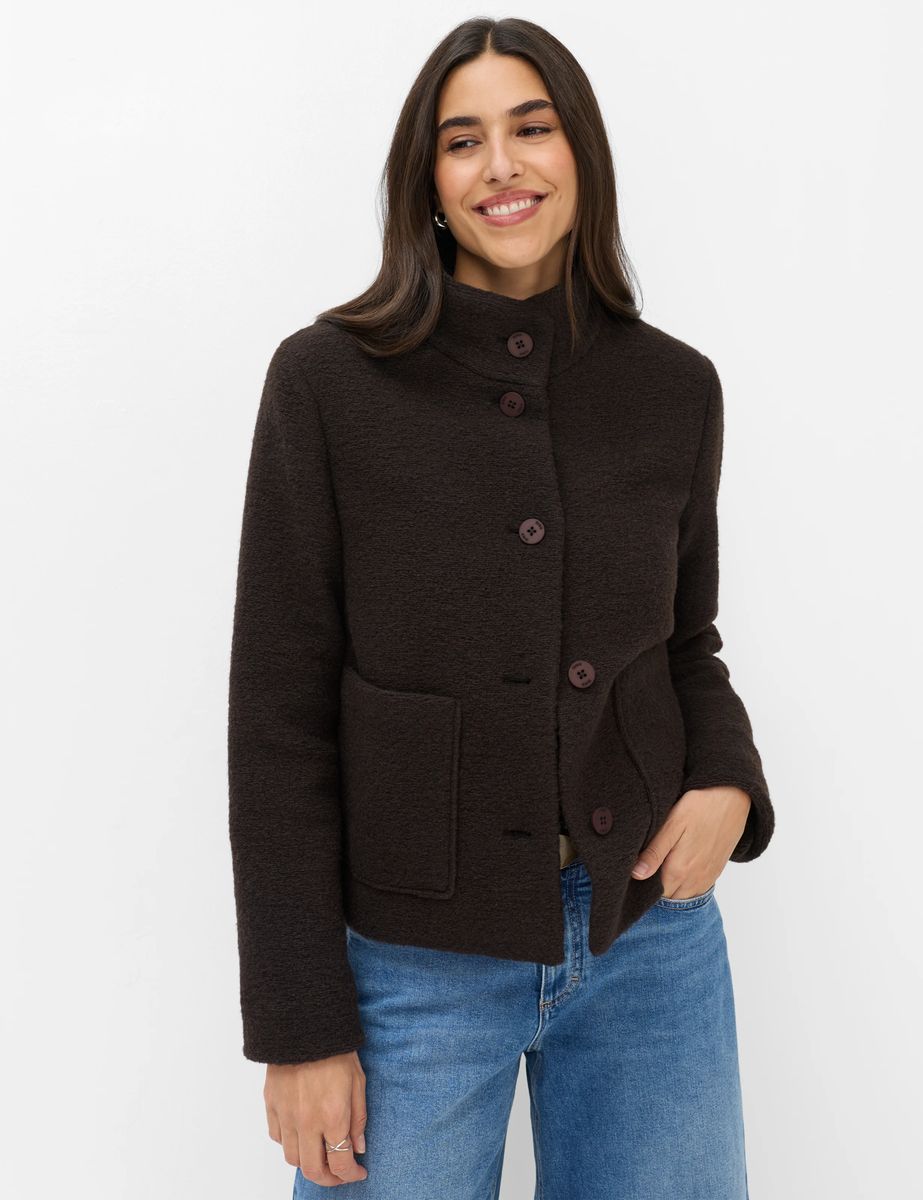 Kurzjacke aus strukturierter Wollmischung