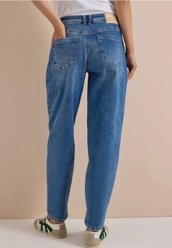 High-Waist-Jeans mit Barrel Leg