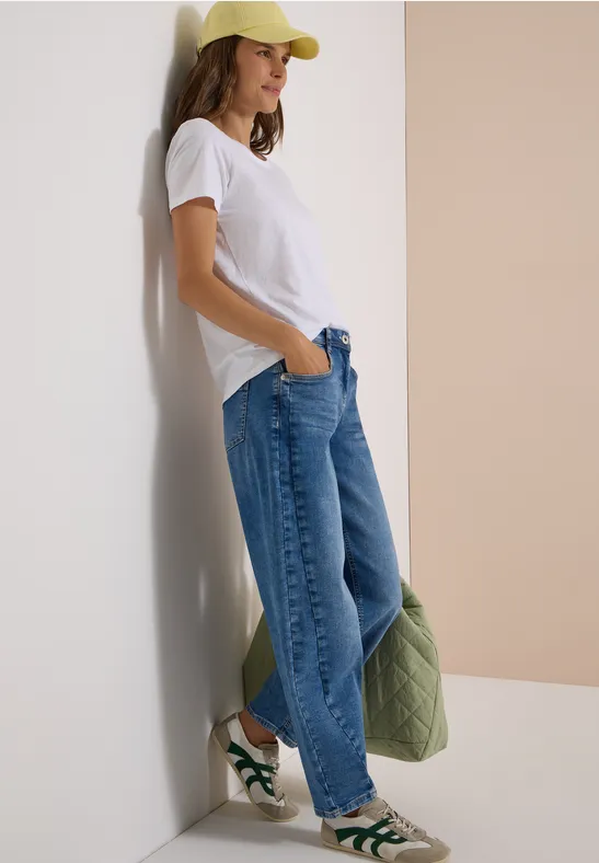 High-Waist-Jeans mit Barrel Leg