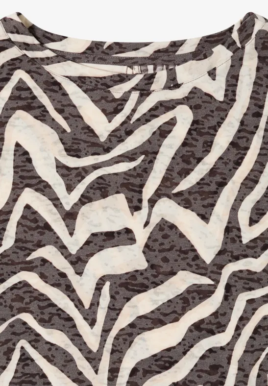 T-Shirt mit Zebra-Ausbrennermuster