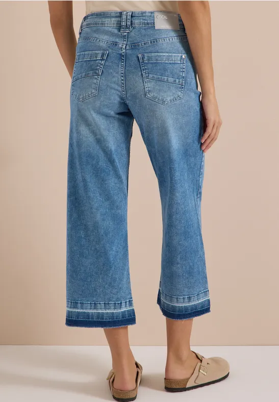 Straight Leg Cropped Denim Jeans