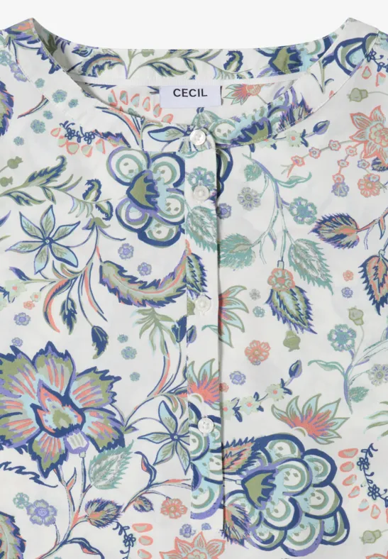 Kurzärmelige Bluse mit floralem Muster