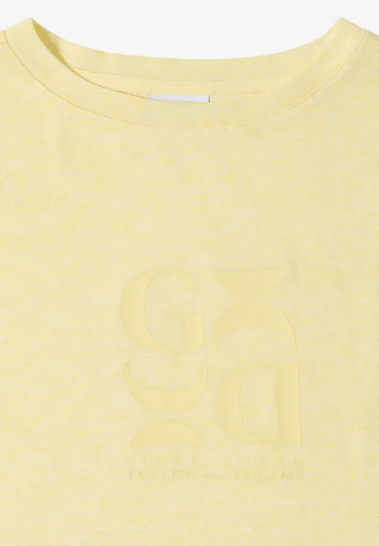 T-Shirt in Leinen-Optik mit Print