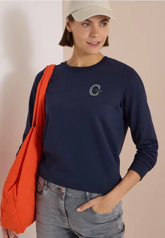 Lässiges Rundhals-Sweatshirt mit Tunnelzug