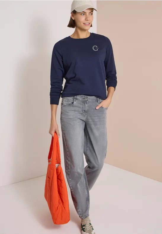 Lässiges Rundhals-Sweatshirt mit Tunnelzug