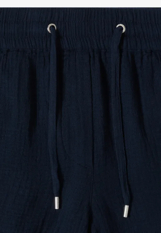 Lockere Musselin-Shorts mit geradem Bein