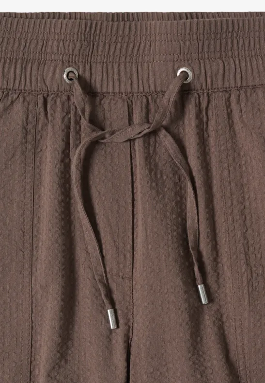 Weite Seersucker-Culotte-Hose
