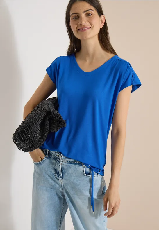 Shirt mit überschnittenen Schultern und Tunnelzug